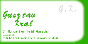 gusztav kral business card