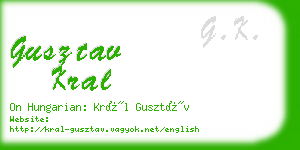 gusztav kral business card